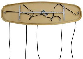 Hotel Chique hanglamp messing met amber glas 5-lichts - Gus