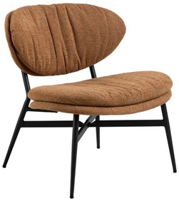 SOPHIA Terracotta (Apia 272)/zwart onderstel - RELAXFAUTEUIL STOEL VOOR DE WOONKAMER/HET KANTOOR MET BEKLEDING
