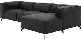 Goossens Bank Calvin grijs, micro leer, 3-zits, modern design