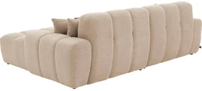 Goossens Excellent Bank Kubus - 30 X 30 Cm Stiksel wit, stof, 1,5-zits, modern design met chaise longue rechts