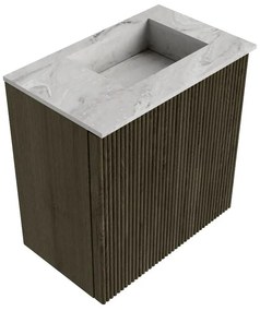 Mondiaz Joya DLux 40cm toiletmeubel shadow met wastafel faye rechts 1 kraangat glace