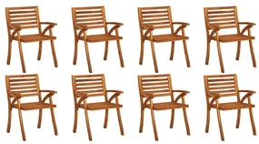 vidaXL Tuinstoelen 8 st met kussens massief acaciahout