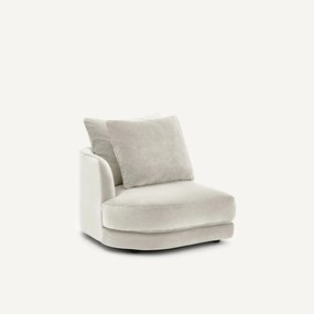 Halve bank links, modulair, van linnenfluweel, TIBERIO
