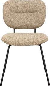 Moderne Eetkamerstoel Beige Boucle