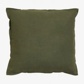 Vierkante Kussen 45x45 Cm In Katoen Elezar Leger Groen - Sklum