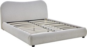 Bedframe Creme Stof Met Organisch Hoofdbord 180x200 Cm