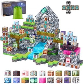 VEVOR Magnetische bouwstenen, 100-delige begraafplaats-zombieset, magnetische blokken, STEM Montessori-speelgoed als kerst- en verjaardagscadeau, constructiestapelspeelgoed, vanaf 3 jaar
