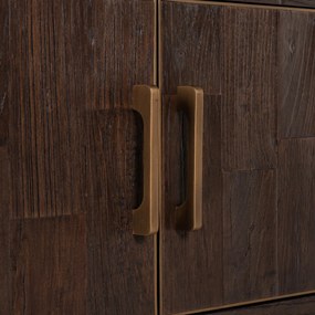 Richmond Interiors Cromford Mill Tv-meubel Donker Hout Brushed Gold - 200x45x56cm.