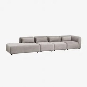 Fogler 4-delige Modulaire Hoekbank Met Chaise Longue Corduroy Grijs – Taupe – Koel - Sklum