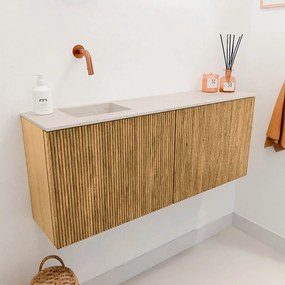 Mondiaz Joya DLux 100cm toiletmeubel oak met wastafel faye links zonder kraangat meli