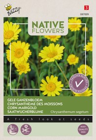 Buzzy seeds - bloemzaden - Gele Ganzenbloem Chrysanthemum Segetum