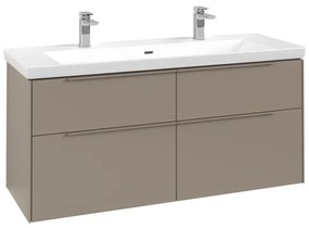 Villeroy & Boch Subway 3.0 Wastafelonderkast - met verlichting - 4 uittrekladen - 1272 x 576 x 478 mm - Taupe C602L2VM