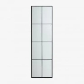 Metalen Wandspiegel Met Raameffect (40x130 Cm) Rania Zwart - Sklum