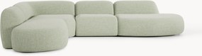 Modulaire bouclé XL hoekbank Wolke met chaise longue