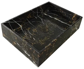 Saniclear Portoro Gold marmer waskom rechthoekig 50x35cm