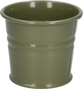 Bloempot, zink, olijfgroen,Ø7 cm