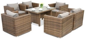 Roma Premium 6 Tuinpunt bruin technorattan tuinmeubelen