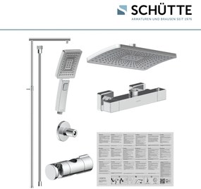 Schutte Trento regendoucheset met thermostatische kraan chroom