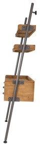 Wandrek Metaal Met Hout - 78x40x180cm.