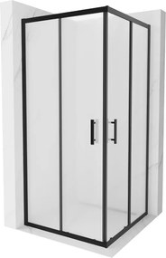 Mexen Rio vierkante douchecabine 90 x 90 cm, matglas, zwart - 860-090-090-70-30