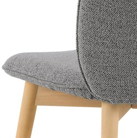 Eetkamerstoel Met Houten Poten Grijs Boucle