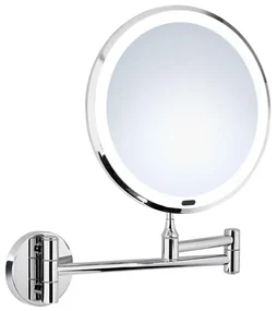 Smedbo Cosmeticaspiegel - wand - 20cm - 7x vergrotend - verlichting - Messing - Chroom Z626