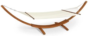 Hangmat met houten standaard Kiwi Garden Point wit