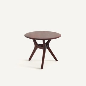 Ronde salontafel in massief notenhout, diameter 50 cm, MARICIELO