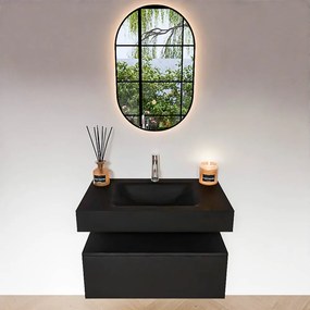 Zaro Alan badmeubel 80cm urban 1 lade met vrijhangende wastafel cloud midden 1 kraangat urban