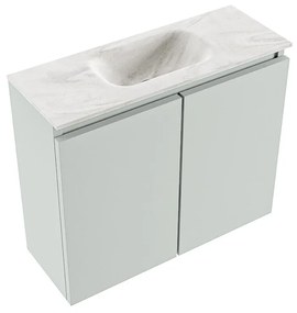 Mondiaz Ture DLux toiletmeubel 60cm greey met wastafel ostra midden zonder kraangat