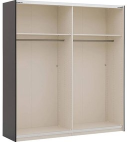 Goossens Kledingkast Easy Storage Sdk, 203 cm breed, 220 cm hoog, 1x 3 paneel glas schuifdeur li en 1x 3 paneel spiegel schuifdeur re