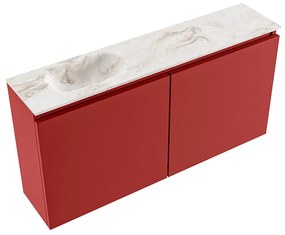 Mondiaz Ture DLux toiletmeubel 100cm fire met wastafel frappe links met kraangat