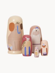 Nestpoppen Critter van Schima Superba hout, set van 5