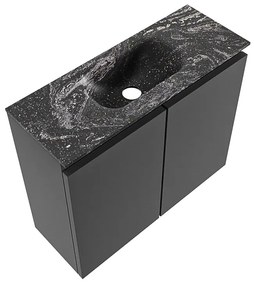 Mondiaz Ture DLux toiletmeubel 60cm dark grey met wastafel lava midden zonder kraangat