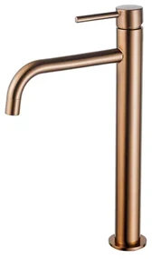 Fortifura Calvi Slim Wastafelkraan - 32cm - verhoogd - opbouw - Geborsteld koper PVD (Koper) SW970030