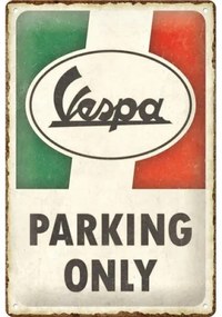 Metalen bord Vespa - Parking Only Italian