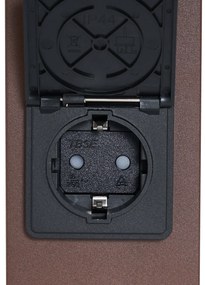 Industrieel buiten paaltje roestbruin met smoke glas 70cm met schemersensor IP44 - Denmark