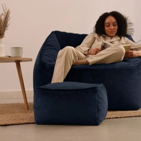 Amara Poef Velvet - Navy