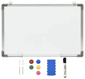 vidaXL Whiteboard magnetisch 60x40 cm staal wit