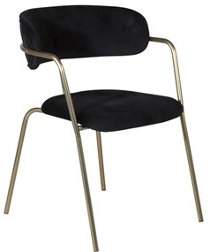 Jörn Eetkamerstoel Livia - Goud - Zwart Fluweel - Jörn