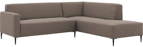 Goossens Bank Key West bruin, stof, 2,5-zits, modern design met ligelement rechts