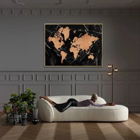 Kare Design World Map Schilderij Wereldkaart Goud