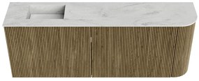 Mondiaz Joya DLux 110cm toiletmeubel ronding rechts dusk met wastafel faye links 1 kraangat opalo