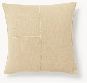 Katoenen kussenhoes Terre met decoratieve naad