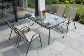 Dining tuinset Modena lichtgrijs voor 4 personen Garden Point
