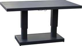 Saigon dining tuintafel aluminium antraciet in hoogte verstelbaar 136x72xH51/78 cm