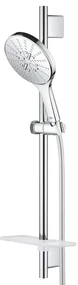 GROHE Rainshower Smartactive 150 Glijstangset - 60cm - ronde handdouche - 3 straalsoorten - gladde doucheslang - met zeepschaal - chroom 26592000