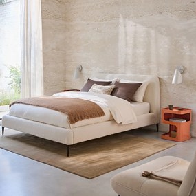 Tweepersoonsbed met gemonteerde lattenbodem, van badstof, OSCAR