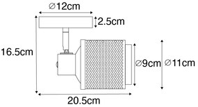 Industriële Spot / Opbouwspot / Plafondspot zwart met goud - Kayden Industriele / Industrie / Industrial E14 rond Binnenverlichting Lamp