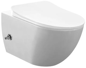 SaniGoods Bidet mat wit toilet met warm en koudwater sproeier randloos zonder zitting